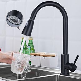 Kitchen Faucets Faucet Single Hole Pull Out Spout Mixer Tap Stream Sprayer Head Chrome