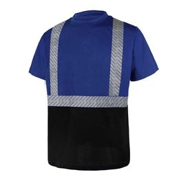 High visibility reflective 12 piece inssafety jacket Short Sleeve Blue Hi Vis Safety Vest T-Shirt Wholesale Reflective Pattern Shirts