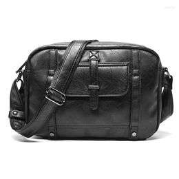 Briefcases Man Leisure Handbags Shoulder Satchel Briefcase Leather Office Bags For Mens Computer Laptop Bag Men Messenger PU Maleta Luxury