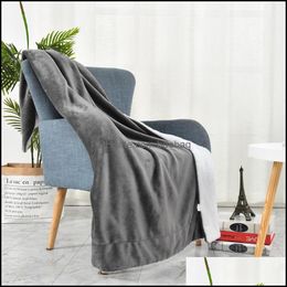 Blankets Autumn Winter Home Blanket Stylish Letter Pashmina Portable Warm Sofa Blankets Size 150X200 Cm Blue Scarves Shawl For Adts Dhuy4