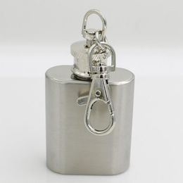 Hip Flasks 1oz Stainless Steel Mini Flask With Keychain Portable Party Outdoor Wine Bottle Key Chains LX9441