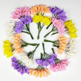 Decorative Flowers 144pcs Mini Calla Lily Bunch Wreath Material Decoration Home Party Wedding Stamen Artificial Flower
