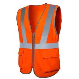 High visibility reflective 12 piece insSafety construction vest Custom Traffic Security Guard Vests Work Construction Safety Vest