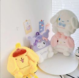 Yellow Pink White Purple Plush Backpack Big Ear Dog Girl Cute Soft Accessories Zipper Accessory Bag