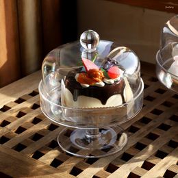 Bakeware Tools Western Cake Tray Transparent Acrylic Cover Household Fruit Dessert Bowl With Lid Storage Stand