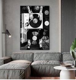 Paintings Photo Black White Wall Picture Classic Music CD Living Room Decor Vinyl Records Lovers Wall Art Canvas Painting Nordic Poster And Print Vintage No Frame
