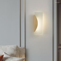 Wall Lamps Nordic All-copper Lamp Simple Bedside Lights Creative LED Living Room Bedroom Corridor Aisle Lighting Decor Fixtures