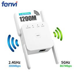 Routers 5Ghz Wifi Repeater Wireless Wi-Fi Booster 1200Mbps Amplifier 802.11AC Router 2.4G Signal Long Range Extender 221114