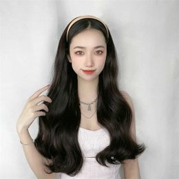Women's Hair Wigs Lace Synthetic Wig's Curly Wigs Mh Red Hoop Long Hair High Temperature Silk Half Cap