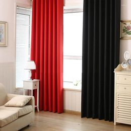 Curtain Black Red Semi Shading Solid Color Simple Soft Vertical Living Room Bedroom Comfortable