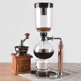 Coffee Makers Japanese Style Syphon Coffee Maker Tea Syphon Pot Vacuum Coffeemaker Glass Type Coffee Machine Philtre 3Cup 221108