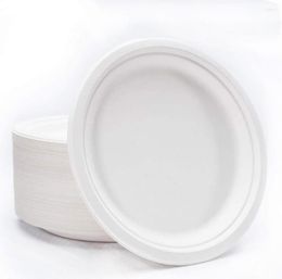 Dinnerware Sets 25 Pcs 7/9 Inch Disposable Saper Disc Birthday Party Paper Plates Wedding Tableware Compostable Supplies