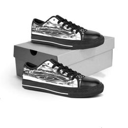 GAI Men Shoes Custom Sneaker Painted Canvas Womens Fashion Black White Low Cut Breathable Walking Jogging Women Trainer