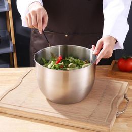 Bowls Stainless Steel Mixing Bowl Lid Non Salad Nesting Kitchen Storage Organisers For Eggs Dough Cooking Prepping