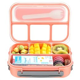 1.3L Leakproof Bento Lunch Box with 4 Compartments for Kids and Adults Plastic Microwave Dishwasher Safe Divided Salad Lunch Container