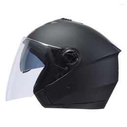 Motorcycle Helmets Matte Black Color3/4 Motorbike Jet Double Lens Racing Scooter Bike Helmet Lightweight Mesh Lining Safety Dot Approved