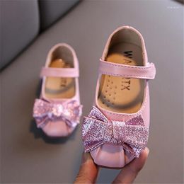 Flat Shoes Spring Autumn Girls Leather Mary Janes Fashion Bright Star Bow Princess Child Shallow Toddlers 21-36