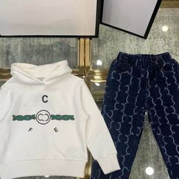 Double G Children Clothing Toddler Brand Sets Autumn Sports Suit Fashion Boys Girls Hooded Sweatshirts Pants Outfit Suit Kids Tracksuit For 2Pcs Set AAA