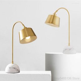 Table Lamps Modern Marble Golden Lamp Study Room Reading Dask Home Deco Bedroom Bedside El Living