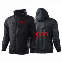 Men's Hoodies 2022 Summer Logo Custom Made Sports Zipper Patchwork Harajuku Jackets Punk Sweatshirts Cardigan Streetwear