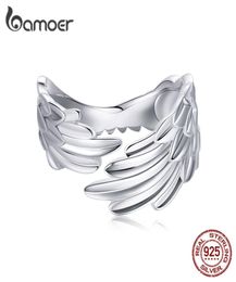 925 Anello di dita delle ala d'angelo in argento sterling Platinum dimensione regolabile placcata 69 Anello di design originale per donne SCR512 2105125246463