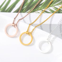 Pendant Necklaces Dainty Small Eternity Karma Necklace Friendship Gift Simple Round Circle Charm Choker Graduation Jewellery Women