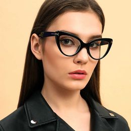 Sunglasses Frames Cat Eye Glasses Frame Ladies Fashion Brand Designer Eye Glasses Frames For Women Sexy Oversized Metal Frame Lady Eyewear T2201114