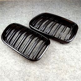 L & R ABS Black Front Mesh Grill Grille For BMW X3 X4 F25 F26 2010-2013 Car Carbon Fiber Racing Grilles