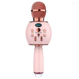 Microphones AT41 Wireless Microphone Karaoke Handheld Condenser Live Recording Singing Sound Card Mic For Phone PC