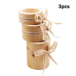 Candle Holders 3pcs/Set Cylindrical Wooden Candlestick Tea Light Holder Stand Wedding Party Supplies Home Decoration Accessories