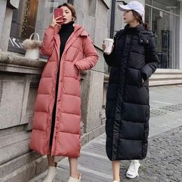 Women's Trench Coats Parkas Women Over-the-Knee Extended Thickened Coat Down Cotton-Padded Jacket For Winter