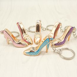 High Heels Keychain Purse Pendant Bags Cars Party Shoe Ring Holder Chains Key Rings For Women Gifts Lady acrylic Shoes Heeled RRA527