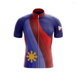 Racing Jackets POWER BAND PHILIPPINES NATIONAL ONLY SHORT SLEEVE CYCLING JERSEY SUMMER WEAR ROPA CICLISMO