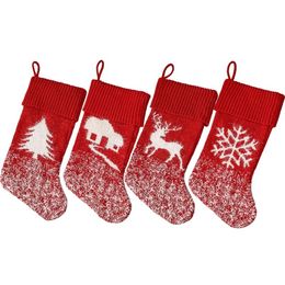 Fashion Christmas Hanging Ornaments Santa Fluff Knitting Socks For Children Fireplace Tree Christmas Decoration RRC345
