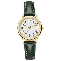 HBP Womens Watches Arabic Numerals Simple Easy to Read Dial Leather Strap Ladies Classic Watch Montres de luxe