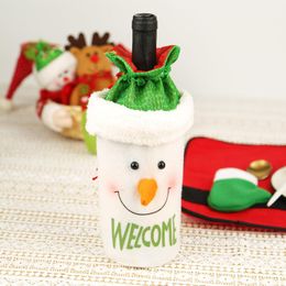 Christmas Decorations Wine Bottle Cover Bar Products Champagne Storage Bag Home Xmas Tree Flower Stocking Gift Decor Year RRA540