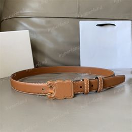 Cow Leather Woman Designer Belts Classic Golden Smooth Trio Buckle Women Mens Belt Luxurys Ladies Dress Waistband Fashion Girdle With Box