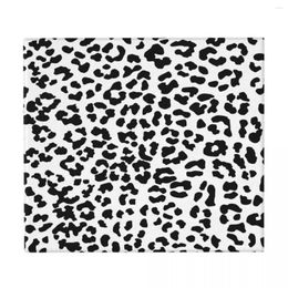 Table Mats Dish Drying Mat For Kitchen Black And White Leopard Pattern Drainer Absorbent Pad Tea Towel Placemat