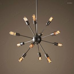 Pendant Lamps 12 Lights American Vintage Industrial Light Satellite Style Restaurant Cafe Decor Haning Lamp E27 110-240V