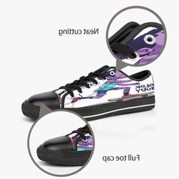 men women DIY custom shoes low top Canvas Skateboard sneakers triple black customization UV printing sports sneakers danta 143-4