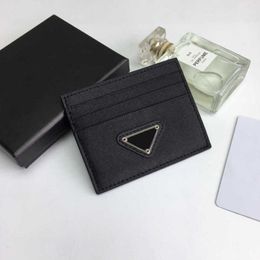 Оптовая мода Black Credit Woman держатели карт мини -кошелек высококачественный подлинные кожа
