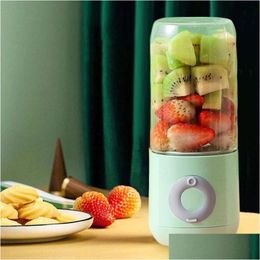 Fruit Vegetable Tools 500Ml Electric Juicer Tools Portable Smoothie Blender 6 Knife Mini Blenders Usb Wireless Rechargeable Mixer Dhtxk