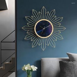 Wall Clocks Silent Large Clock Quartz Golden Nordic Luxury 3d Metal Quiet Chic Living Room Duvar Saati Decoration