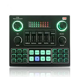 Other AV Accessories V9SJ External Audio Mixer Live Sound Card Mobile Phone Voice Changer Karaoke Broadcast Recording Home KTV Game Music Singing V10 221115