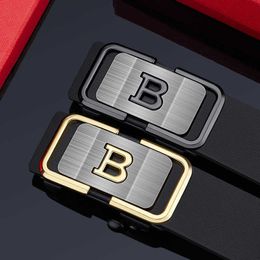 New Mens Letter B Toothless Automatic Buckle Designer Business Casual Belt Mens Casual Letter Luxury Belt