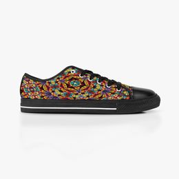 GAI Men Shoes Custom Sneakers Hand Paint Canvas Women Fashion Black Low Cut Breathable Walking Jogging Trainers