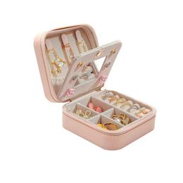 Travel Jewellery Case Small Portable Organiser Box with Mirror for Rings Earrings Necklaces Bracelets RRC355