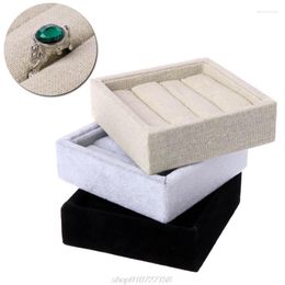 Jewelry Pouches Velvet Earring Ring Display Box Tray Holder Storage Showcase Organizer D08 20 Drop