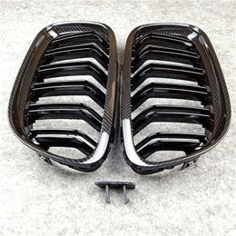 Front Body Kit Bumper Mesh Grill Grille Carbon look For 3 Series E90 2008-2011 Glossy Black Racing Grilles Car Styling
