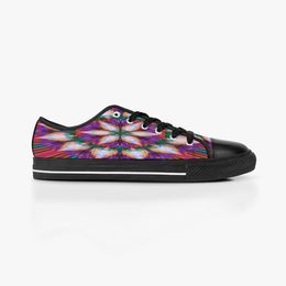 GAI Men Shoes Custom Sneakers Hand Paint Canvas Women Fashion Black Purple Low Cut Breathable Walking Jogging Trainers